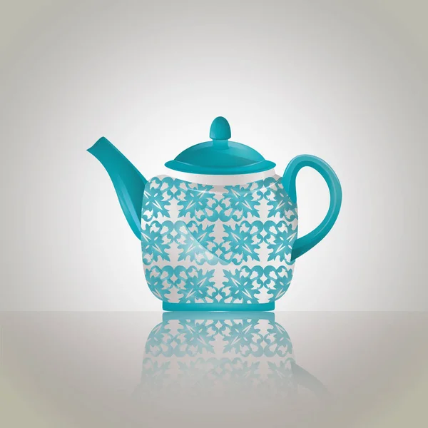 Teekanne Auf Weißem Hintergrund — Stockvektor