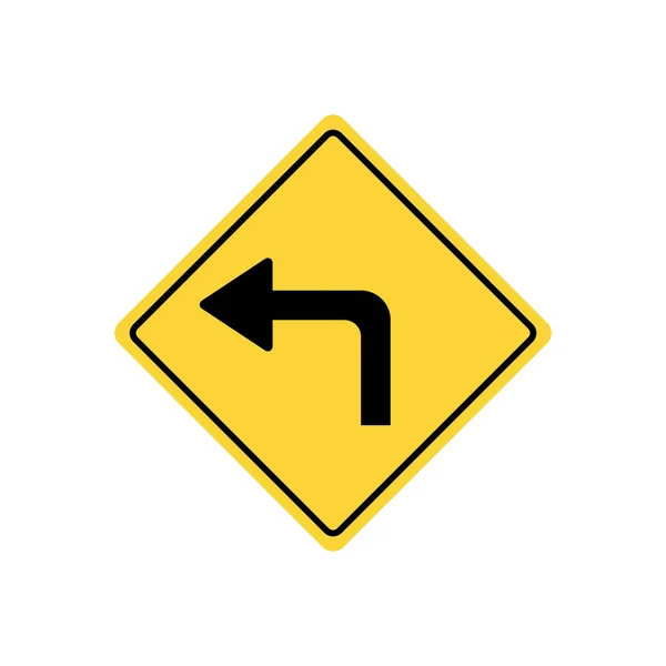 Yellow Road Sign Icon Vector Illustration — Stock Vector