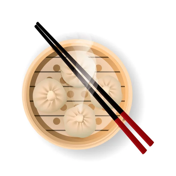 Sushi Com Pauzinhos Pauzinho Sobre Fundo Branco — Vetor de Stock
