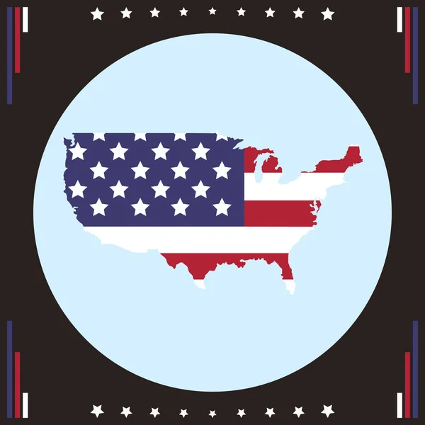 Usa Map Icon Stylized Vector Illustration — стоковий вектор