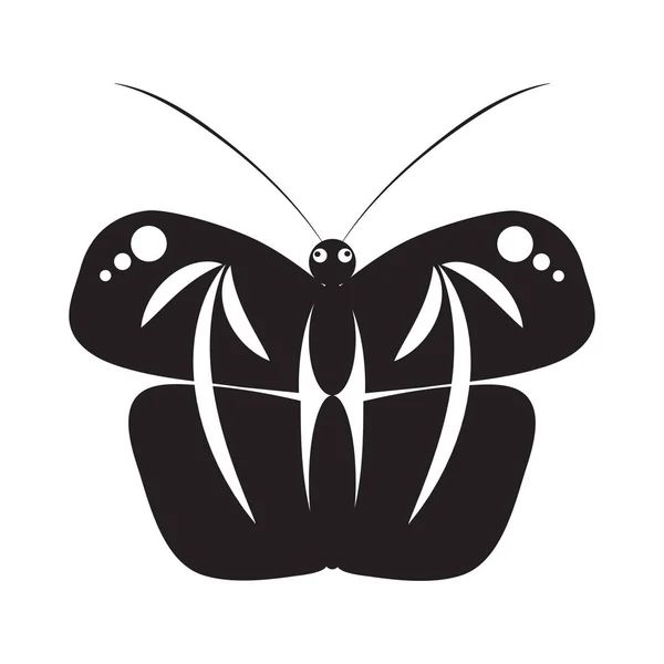 Motýlí Plochá Ikona Vektorová Ilustrace — Stockový vektor