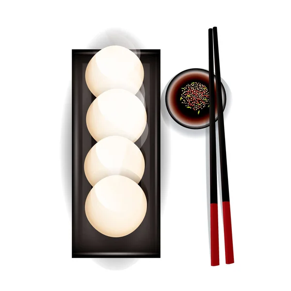 Sushi Set Bílém Pozadí — Stockový vektor