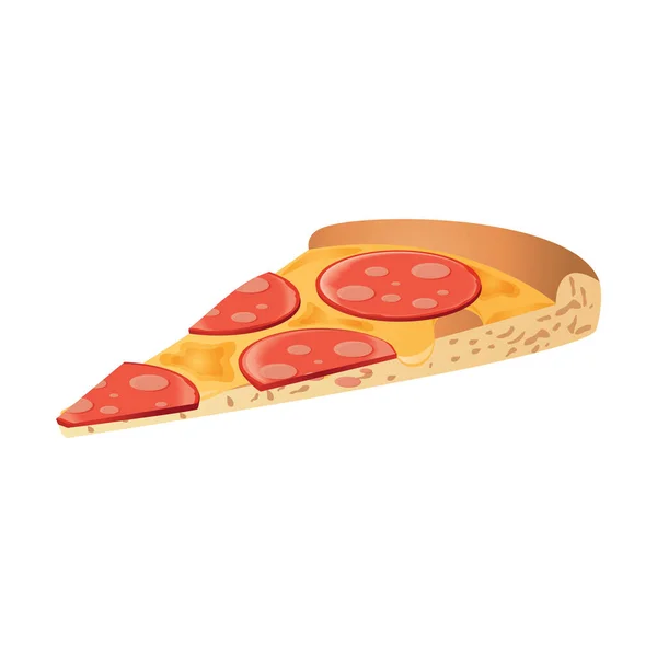 Pizzaikonen Tecknad Illustration Runda Vektor Symbol För Webben — Stock vektor