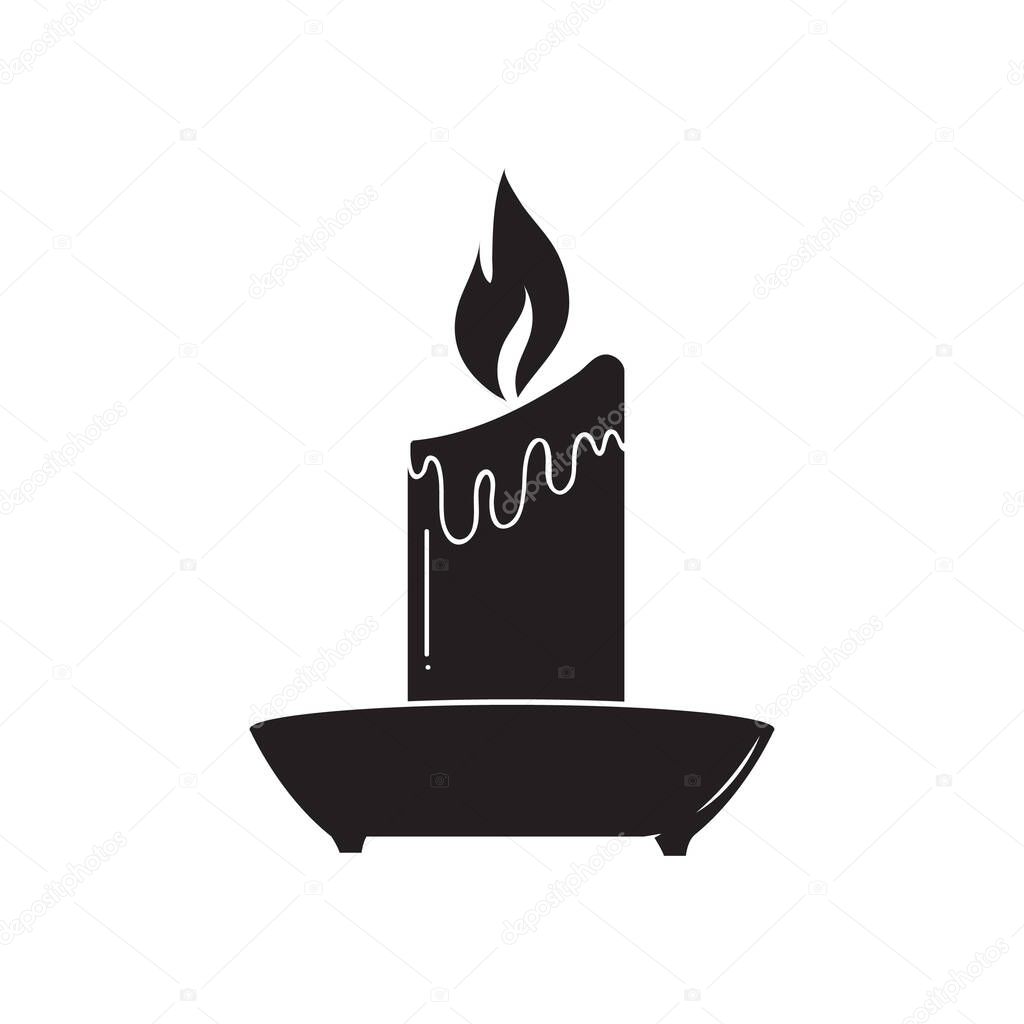 candle flat icon, vector illustration