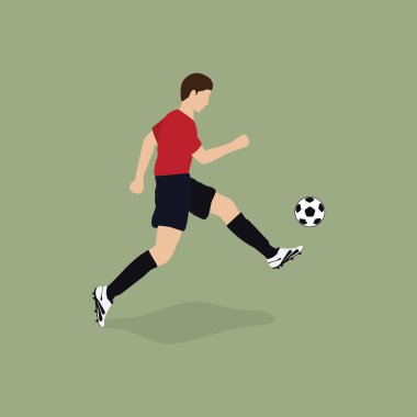 Yeşil arka planda topu olan futbolcu