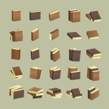 Kitap simgelerinin vektör illüstrasyonu