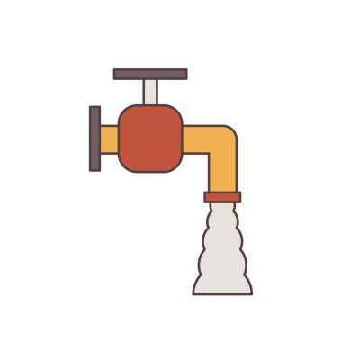 Su musluğu biçimlendirilmiş vektör çizimi