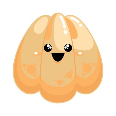 Mutlu yüzlü bir puding maskotunun vektör görüntüsü