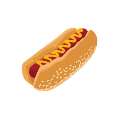 Hot dog, vektör illüstrasyonu