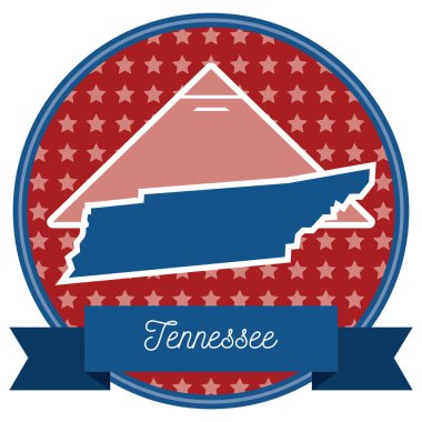 ABD bayrağı taşıyan bir etiketin vektör illüstrasyonu