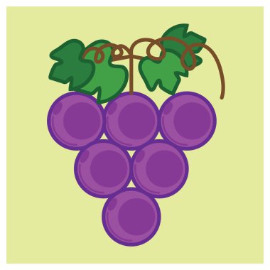 Beyaz arkaplanda bir demet üzüm