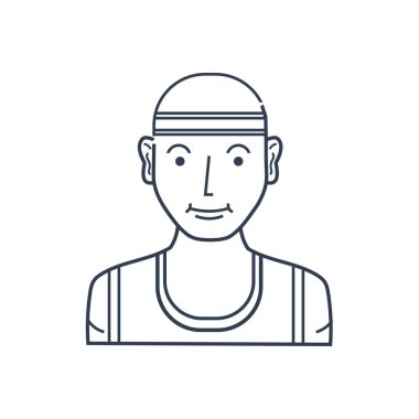 Saç bandı olan adam, tasarım vektörü çizimi