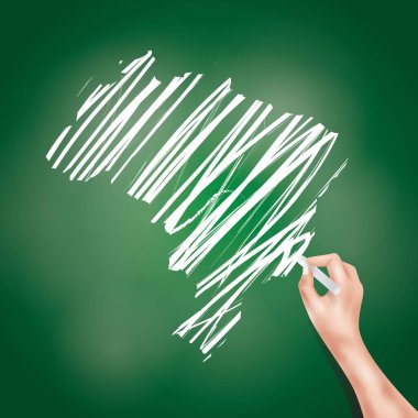 el ele tutuşan tebeşir tahtası yeşil arkaplan