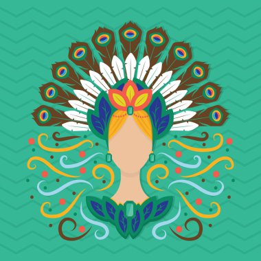 Karnaval Maskesi düz simgesi, vektör illüstrasyonu