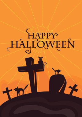 Mutlu cadılar bayramı kartları, biçimlendirilmiş vektör illüstrasyonu