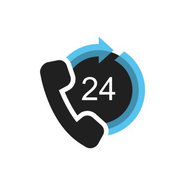 24 saatlik servis simgesinin vektör illüstrasyonu