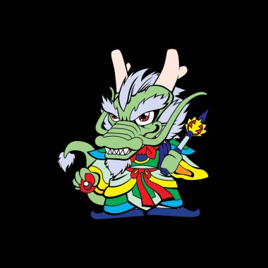 Bir ejderhanın vektör çizimi