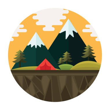 Vektör illüstrasyonu, doğa simgesi unsuru arkaplanı