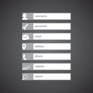 Web simgeleri biçimlendirilmiş vektör illüstrasyonu
