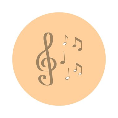 Müzik notası simgesi. vektör illüstrasyonu