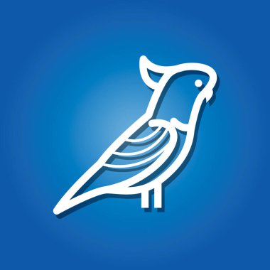Bir kuş simgesinin vektör illüstrasyonu