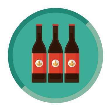 Bira vektörü illüstrasyon simgesi şişeleri 