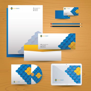 Şirket kimlik şablonu. vektör illüstrasyonu.