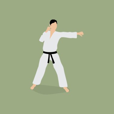 karate dövüşçüsü vektör çizimi