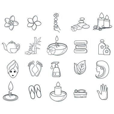 spa simgeleri koleksiyonu, tasarım vektörü illüstrasyonu