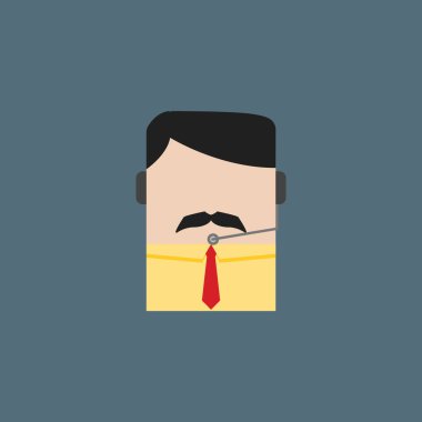 Bıyıklı ve sakallı bir adam.