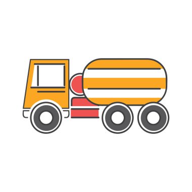 Beton karıştırıcı kamyon biçimlendirilmiş vektör çizimi