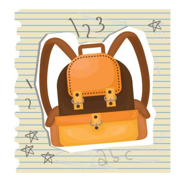 Okul çantasının içinde beyaz bir arkaplan var.