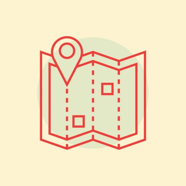 İşaretçi biçimlendirilmiş vektör illüstrasyonlu harita