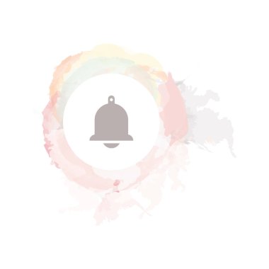 Beyaz arkaplanda izole edilmiş düz bir çan simgesi. Noel sembolü