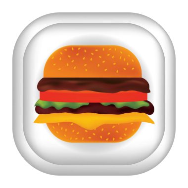 Bir hamburger, vektör illüstrasyonu