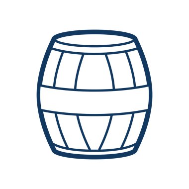 Beyaz arkaplanda izole edilmiş ana hat biçiminde fıçı simgesi. 