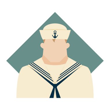 Sailor düz simgesi, vektör illüstrasyonu