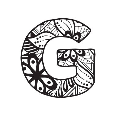 G harfi, vektör illüstrasyonu