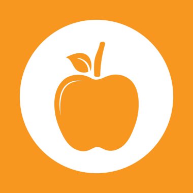 Apple düz simgesi, vektör illüstrasyonu