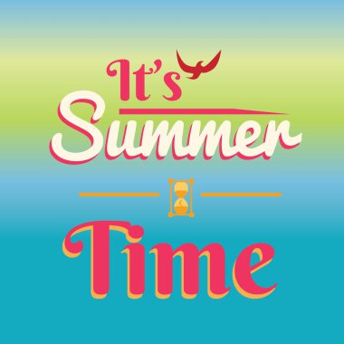 El yazısı ve el yazısı olan bir yaz tatili posteri. vektör illüstrasyonu