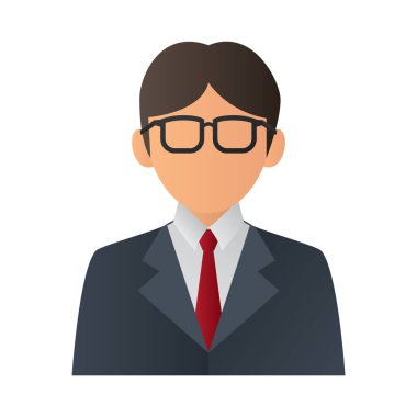 İş adamı avatar simgesi vektör illüstrasyonu