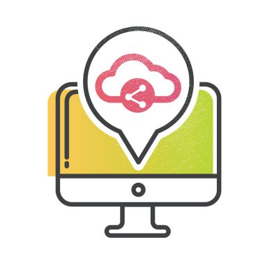 çizgi film uygulama simgesi, vektör illüstrasyonu