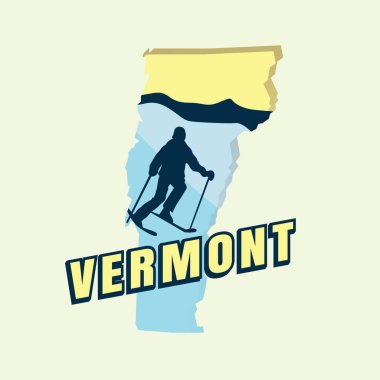 Vermont harita düz simgesi, vektör illüstrasyonu