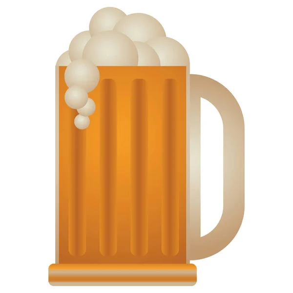 Taza Cerveza Icono Plano Vector Ilustración — Vector de stock