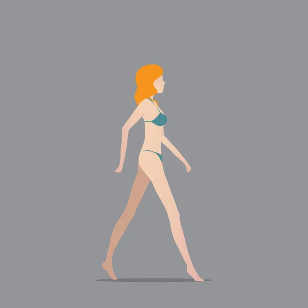 Femme Bikini Illustration Vectorielle Stylisée — Image vectorielle