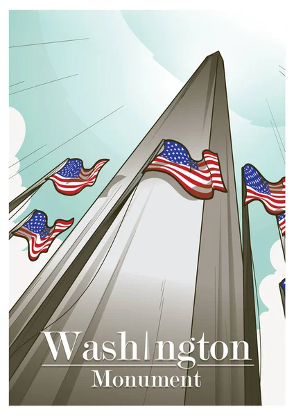 Vektor Illustration Der Amerikanischen Flagge Auf Dem Hintergrund Der Usa — Stockvektor