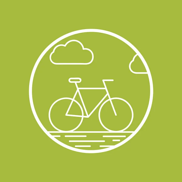 Icono Bicicleta Estilo Simple Aislado Sobre Fondo Verde — Archivo Imágenes Vectoriales