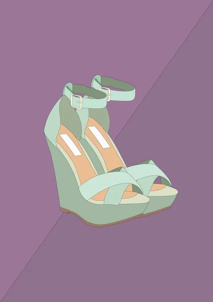 Sapatos Salto Alto Ilustração Vetorial Design — Vetor de Stock