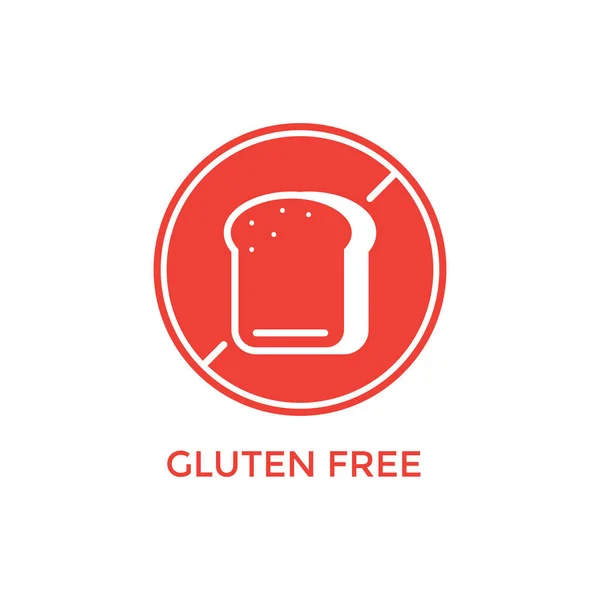 Étiquette Sans Gluten Icône Plate Illustration Vectorielle — Image vectorielle