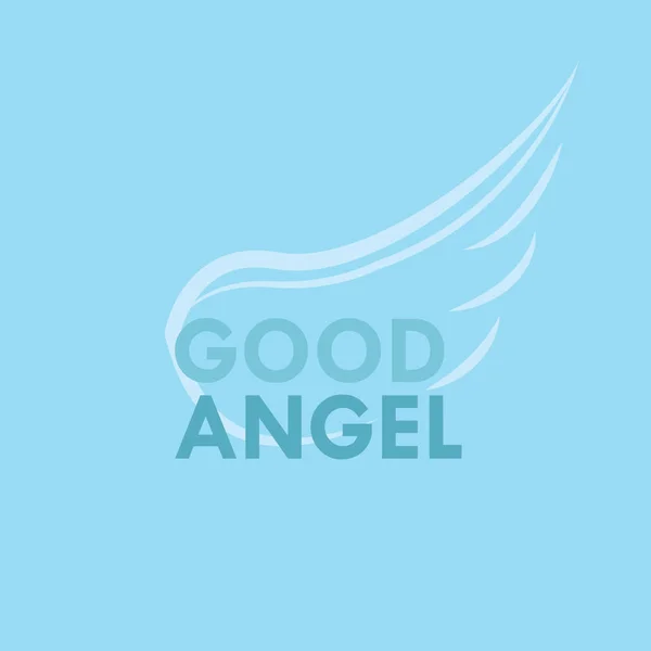 Good Angel Lettering Wing Modern Vector Illustration — Stock Vector